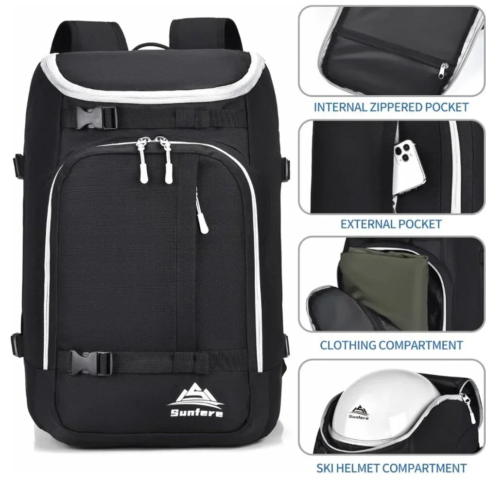 50L Ski Boot Backpack – Waterproof Snowboard & Ski Gear Travel Bag